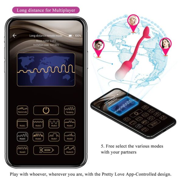 Pretty Love Pulsen — Vibrating Egg, App-Controlled, Pink — App-Controlled Sex Toys — view 5