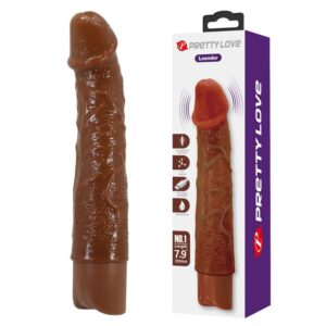 Pretty Love Leonardo — Realistic Vibrator, 20 cm, Brown — Realistic Vibrators