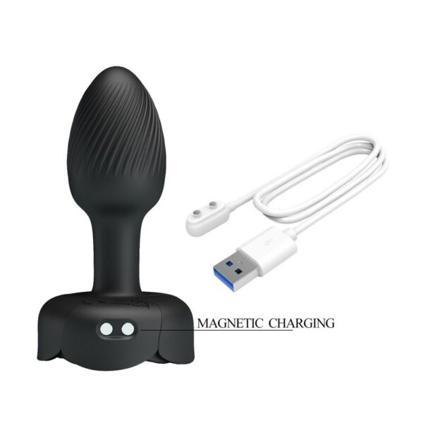 Pretty Love — Vibrating Butt Plug, Waterproof, Black — Anal — view 7