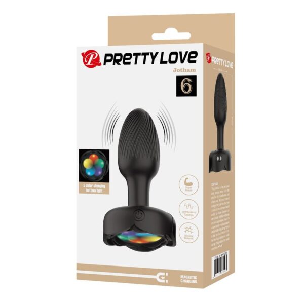 Pretty Love — Vibrating Butt Plug, Waterproof, Black — Anal — view 8