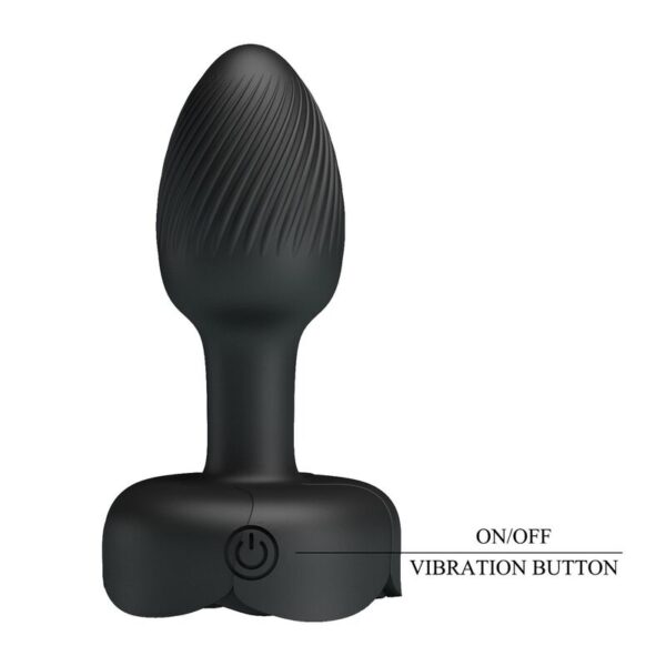 Pretty Love — Vibrating Butt Plug, Waterproof, Black — Anal — view 2