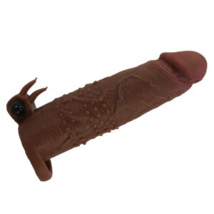 Pretty Love Quillon — Vibrating Penis Sleeve, Brown — Couples — view 4