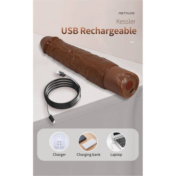 Pretty Love Kessler — Thrusting Vibrator, Rechargeable, Brown — Realistic Vibrators — view 13