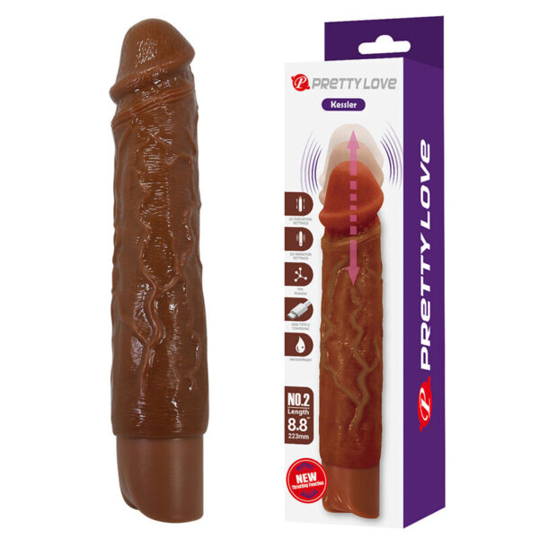 Pretty Love Kessler — Thrusting Vibrator, Rechargeable, Brown — Realistic Vibrators — view 10
