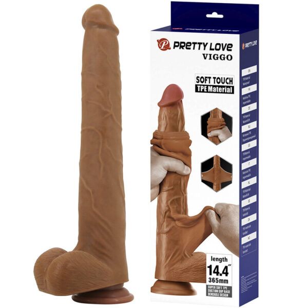 Pretty Love Viggo — Realistic Dildo, Suction Cup, 36.5 cm, Brown — Dildos — view 2