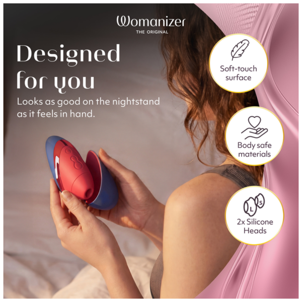 Womanizer Next Liberty — Air Pulse Stimulator, Blue and Red — Clitoral Stimulators — view 5