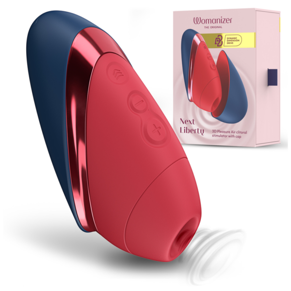 Womanizer Next Liberty — Air Pulse Stimulator, Blue and Red — Clitoral Stimulators — view 9
