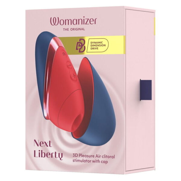 Womanizer Next Liberty — Air Pulse Stimulator, Blue and Red — Clitoral Stimulators