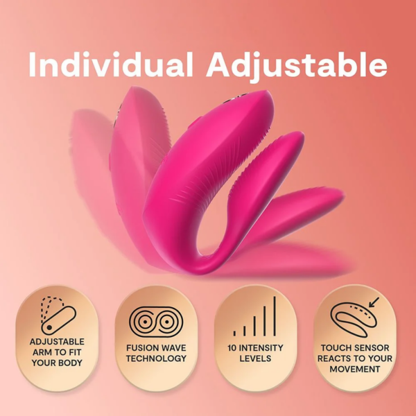 We-Vibe Chorus Pro — Couples Vibrator, Electric Pink — Clitoral Stimulators — view 4